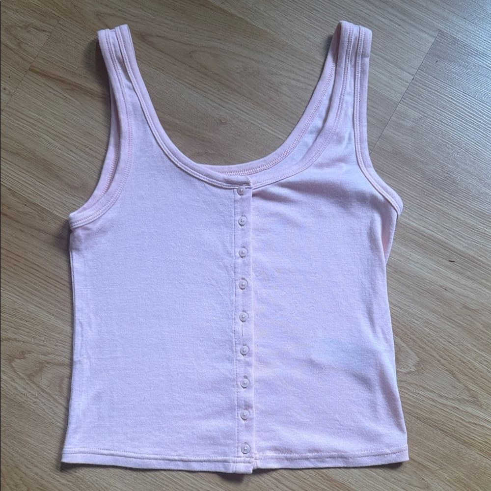 Gap Pink Sleeveless Button-Front Top Size Small